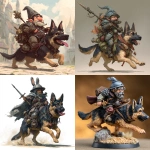 **dnd halfling paladin riding a german sheppard into battle** - <@700811337537814739> (fast)