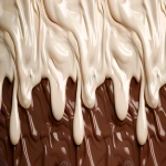 **Flat 2D packaging design, print-ready artwork, horizontal slim format (36 x 15 cm), no mockup, no 3D object, no perspective, viewed straight-on, like a real printed box cover design. Elegant cream background with rich milk chocolate and white chocolate drips flowing from the top edge, smooth and glossy, premium and appetizing, inspired by luxury chocolate packaging. Chocolate drizzles integrated into the design as graphic elements, clean and modern, not messy. Six CLOSED chocolate packages, fully wrapped, front-facing only, showing only the main label/carátula, no open bars, no broken chocolate, no fillings visible. Chocolates arranged in a dynamic horizontal composition, slightly angled and layered for movement, not perfectly straight, visually balanced, creating a subtle portal / stacked entrance effect, premium gift box aesthetic. Chocolates included (all sealed): - KitKat - Kinder Bueno - M&M’s - Hershey’s Cookies and Cream - Oreo - Cadbury Dairy Milk Clean graphic layout, high-resolution, smooth gradients, realistic packaging textures, luxury branding style, flat design suitable for printing, no shadows from studio sets, no mockup lighting, no background depth, no hands, no text, no extra objects. --ar 12:5 --v 6.0 --raw** - Image #2 <@1230385507213639740>