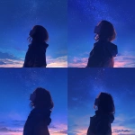 **a girl from the neck up from behind looking up at a beautiful detailed night sky with stars shining --niji 6** - Variations (Strong) by <@656961830371196938> (fast)