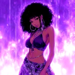 **Afrocentric Waifu --sref 2707741649 3685607445 4085918670 --chaos 20 --p o9e8fmo --stylize 1000 --v 7.0 --raw** - Image #3 <@1222468945383129119>