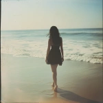 **a photo on a beach of a girl walking away from the camera --v 6.1 --s 50** - Image #3 <@699706172105556009>