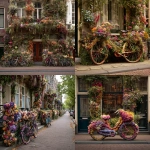 **Amsterdam is overgrown with flowers, bicycles consumed by blooms** - <@1122819730328277073> (fast)