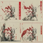 **representation of a templar knight in a horse with a battle flag with a gold leaf print of a illuminated folio dragon and a long red ribbon, nagssugtoqidian orogeny background, hanafuda sumi-e style --ar 5:2 --v 7.0** - Zoom Out by <@1007668391764557996> (fast)
-# Create, explore, and organize on [midjourney.com](<https://midjourney.com/imagine?from_discord=1>)