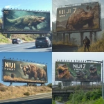 **megafauna billboard with text "NIJI 7 WHEN?" --v 6.1 --p pvny4yx** - <@538878031226470440> (fast)