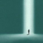 **minimalist cinema poster, a single poetic cinematic symbol beam of light and human silhouette, analog film texture, grainy light, soft focus, artistic and clean composition, empty background, surreal atmosphere, elegant indie film festival aesthetic, muted colors, no text, vertical poster --ar 4:5 --v 7.0 --chaos 10 --weird 20 --raw** - Image #2 <@974048812777762846>