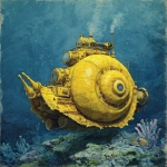 **a yellow navy ammonite amanita submarine down the sea --v 7.0 --raw** - Image #4 <@1071135204846096475>