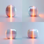**minimalist 3D capsule split in half, clean soft edges, matte and glossy halves, glowing thin line separating them, soft lighting, financial balance metaphor, futuristic fintech concept, centered object, no UI, white background with soft shadows, 16:9, 4k --ar 16:9 --v 6.0 --raw** - Variations (Strong) by <@1321055388543483937> (fast)
