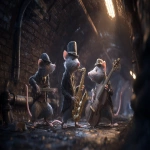 **Rats in suits and hats playing jazz instruments in a dimly lit sewer, reminiscent of Harlem Renaissance era, with a moody and epic atmosphere, in a cinematic style inspired by the works with intricate textures and high contrast lighting, at an extremely high resolution of 32k. --ar 16:9 --p on7n3qo** - Image #1 <@935178814189862912>