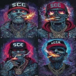 **<https://s.mj.run/aFitq52vwEk> A tattooed man who has taken LSD, is wearing a red and black bomber cap and smiling with a lit joint in his mouth. The background is a wall covered in monochrome graffiti. surreal urban pop art poster of a holographic icon relic glowing with kawaii energy, prism core, and kinetic emotion glow set in a hybrid cityscape merging Shibuya Scramble Crossing and Seoul Hongdae street holographic neon signs, graffiti ribbon clouds, stickerbomb icon clusters, kinetic advertising orbs streaking across reflective glass a luxurious, ornate door appears in a vast landscape leading to a dream world filled with sea creatures living among humans fractal psychedelic fantasy, Animatrix Zentangle illustration style from the moment the unseen key unlocks the door, dazzling beams scatter in holographic light complex geometric shapes, luminous forest portal, futuristic psychedelic journey vivid holographic VFX, ultraviolet glow, aurora flares, lilac neon haze, prism reflections surreal.urban.pop.art × avant-garde.poster × hyperdetailed × optical.neon.illusion × holographic.magazine.cover × rhythm.visual.installation chaos 90 --ar 5:7 --stylize 1000 --exp 100 --p tmvzwwh --v 7.0** - <@1039020526447894558> (fast)