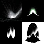 **simple, flat vector clipart logo black on white silhouette representation of the Auroras, simple and minimalistic --ar 2:1 --v 7.0** - <@696956474584334417> (fast)