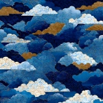 **Japanese cloud pattern, blue clouds Japan style art, png pattern** - Image #1 <@801250103662215209>