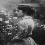 **He takes a poetic photo of a girl from the 1900s. The girl is standing in a garden. 8K full definition, maximum sharpness, the photo is soft and blurry at the edges. --ar 2:3** - Image #2 <@1101859494062989373>