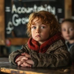 **A thoughtful middle school student sits at a classroom desk reflecting after a talk with a teacher. The atmosphere is calm, not punitive sunlight through the window, a chalkboard behind them with the words "Accountability = Growth." Spelled exactly like this once. The teacher’s expression is kind but firm, conveying guidance and understanding. The overall tone is warm, educational, and realistic, symbolizing consequence as a path to learning rather than punishment. --v 6.0 --s 750** - Image #3 <@1090630909448949831>