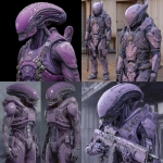 **lavender xenomorph full body armored, thick build --v 7.0** - <@281826490209796096> (relaxed)