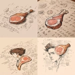 **<https://s.mj.run/K0pMg81UMtY> drawing on old paper, like a anime style, background hand written research data report, ink pen only --s 250** - <@1177552419559850006> (fast)