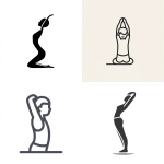 **Child's upper body stretching pose from direct rear view, minimalist iOS flat design, monochrome logo: short torso, rounded shoulders, arms asymmetrical (one extended upward, one bent at waist), subtle spine curve --no details, shading, gradients, texture, background --ar 1:1 --raw** - <@409716268476923920> (fast)