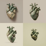 **minimalist photo of an anatomical heart made out of a cactus, on a beige background, in green tones.** - <@1134588665599897600> (fast)