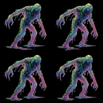 **scifi comic book style, alien ghost sludge monster, translucent, colorful, full body, classic scifi, scifi comic book style --v 7.0** - Variations (Region) by <@186377350642925568> (fast)