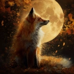 **create a realistic image a fox under the October full moon. she dances, vanishing in a trail of starlight from a forest yard** - Image #4 <@876267919003238460>