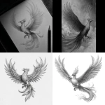 **full body phoenix, flying, pencil sketch, illustration** - <@1202707032818458747> (fast)
