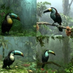 **a toucan in the jungle --sref 3856636652 --v 7.0 --sv 4** - <@1004897810543554640> (fast)