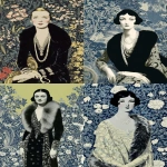 **1920's elegant woman, wearing a beautiful long silk and crystal beaded dress, with an opossum fur wrapped around her neck, william morris wallpaper background --sref 2059355586 3250562268 <https://s.mj.run/iqtnxPy2n2c> --v 7.0 --q 4 --exp 5 --raw --no circle --ar 5:7 --sw 50 --p dwh26ek** - <@1059292469474373672> (relaxed, stealth)