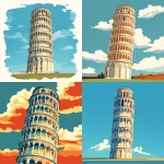 **leaning tower of Pisa illustration vector art style --s 250** - <@935107123086524416> (fast)