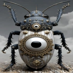 **insect doll locust roach hive, egg nest alien crawling on a scanline distortion fire, eyes burning, white pupil with red center, roasting on the beach, dusk cinematic --ar 2:3 --s 666 --p ajjw9qi --sref 4240880785 2348464004 <https://s.mj.run/8BMbIED5OrQ> --v 7.0** - Image #3 <@788265797444173834>