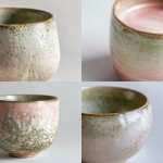 **Photorealistic close-up of an elegant handmade ceramic cup, inspired by nature and calmness, organic shape, soft textures, subtle imperfections, gentle pastel color palette (muted beige, soft sage, pale blush), matte-to-silk glazed surface. A soft, realistic reflection of the Danish flag (red and white cross) visible in the glaze, subtle and abstract, not literal or dominant. Scandinavian aesthetic, natural diffused daylight, minimalistic composition, shallow depth of field, ultra-high detail, realistic shadows, professional studio photography 16:9 raw --v 7.0** - <@1062788114764013599> (fast)