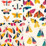 **Mr. Boddington Studio Art, repeated pattern, bright colors, moth --tile --v 6.1** - <@936929561302675456> (fast)