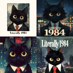 **cute black cat with yellow eyes and wearing white collar with red tie in rainy city poster "Literally 1984" --niji 7** - <@937851746712186921> (fast)
-# Create, explore, and organize on [midjourney.com](<https://midjourney.com/imagine?from_discord=1>)