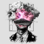 **fumarole eerie painting with a color scheme of monochromatic black and white with a pop of Color. The painting uses cross-hatching and palette knife techniques, inspired by analog horror, grunge Polaroids, ukiyo-e and retro Japanese horror. The mood is mysterious and unsettling --p jd7xn9k** - Image #3 <@948741381743083580>