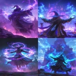 **Oneiroscape fantasy Orko from Masters of the Universe, a small mystical sorcerer with a flowing robe, pointy hat, and glowing eyes, hovers in front of Castle Grayskull. Magical energy swirls around his hands, casting luminous runes into the air. Dark fantasy atmosphere, cinematic lighting, epic composition, detailed textures, and highly detailed, hyper-realistic fantasy art --ar 3:4 --niji 6** - <@419578677106311168> (fast)