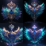 **<https://s.mj.run/7BRd585Cd2I> Logo design of a majestic peacock merged with Poseidon vibes, dark abyssal theme, glowing golden trident, neon turquoise and teal feathers, menacing and powerful look, bold esport team emblem style, sharp vector lines, high contrast, dramatic lighting, deep sea background --ar 1:1 --s 750 --niji 6** - <@1014567976839680070> (fast)