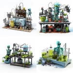 **frankensteins lab contents, 3d model on a white background --s 50 --v 5.2 --raw** - <@944665066429624330> (fast)