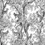 **pen and ink illustration of trees, wolves, flowers, and leaves, elegant composition, intricate linework, black and white, fine art , vintage decorative pattern, graceful curves and textures, hand-drawn aesthetic, botanical and wildlife harmony --ar 3:2 --v 6.0 --raw** - Variations (Strong) by <@1051210584496033832> (fast)
-# Create, explore, and organize on [midjourney.com](<https://midjourney.com/imagine?from_discord=1>)