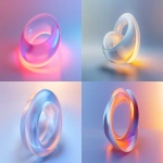 **abstract minimalist 3D torus loop, slightly twisted, smooth surface, clean lighting, one segment glowing or highlighted, fintech transaction flow metaphor, soft background gradient, centered composition, futuristic material, 16:9, 4k --ar 16:9 --v 6.0 --raw** - <@1321055388543483937> (fast)
