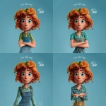 **cartoon character, female farmer, hourglass shaped body, pixar artstyle --v 7.0** - Variations (Region) by <@798906196995997708> (relaxed)