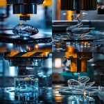 **macro photography of a pristine, glowing hydraulic press with its iconic black and yellow stripes descending on a delicate, intricate crystal glass sculpture of a swan fillid with blue liquid, the moment of first contact, clean minimalist laboratory setting, bright, sterile lighting, reflections on the polished metal and crystal facets, beautiful destruction, high resolution --ar 9:16 --v 6.0** - <@672875703666081795> (relaxed)
