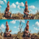 **high resolution pixar styled image of a red-bearded smiling scottish man in a kilt planting seeds in the ground on a bright day in Scottland --ar 16:9** - Variations (Strong) by <@1108137556798873734> (fast)