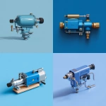 **Product card for a pneumatic eccentric sander on a blue background** - <@1446113796589621441> (fast)