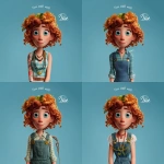 **cartoon character, female farmer, hourglass shaped body, pixar artstyle --v 7.0** - Variations (Region) by <@798906196995997708> (relaxed)