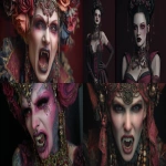 **An outrageously elaborate female vampire, true Nola style. Colorful yet dark and sinister . Full body. Detailed photorealistic clarity --ar 16:9** - <@1237753440059527181> (fast)
-# Create, explore, and organize on [midjourney.com](<https://midjourney.com/imagine?from_discord=1>)