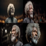 **eye-level front-facing shot, photo realistic of an elderly black man in his 60s, with fascinating grey afro and moderate grey beards, head to toe view, standing fully in frame, addressing the student at Oxford University United Kingdom, standing with one hand in his pockets , blurred out audiences in the background and surrounding, detailed aesthestics, beautiful stage lights, wearing smooth dark african native outfit, detailed image, --ar 16:9 --v 7.0** - <@1065391125663322203> (fast)