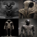 **Monochronolith cenobite, by Clive Barker and H R Giger. Full body. --ar 2:3 --v 7.0 --c 10 --no statue** - <@1052958752749387917> (relaxed)