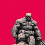 **Monochronolith batman wears time-traveling costume made of stone. Epic. Comic book cover. Full body. Low angle. Minimalistic. By Greg Capullo, by Frank Miller. --v 7.0 --c 5 --ar 2:3** - Image #3 <@1052958752749387917>