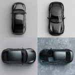 **3D rendering of a black car, top view, rendered from the top, simple 3D, C4D, blender, plain floor --v 7.0** - <@1090235509290319903> (fast)
