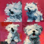 **<https://s.mj.run/GKv-SjoOy6M> Abstract hand-painted animal oil painting featuring a fluffy, abstract small dog in shades of blue, gray, and white against a dark pink background. The composition uses a low-saturation color palette, emphasizing three-dimensional depth, layered details, and rich textures for a visually striking and playful effect. --ar 3:4** - <@1087015770053148784> (fast)
-# Create, explore, and organize on [midjourney.com](<https://midjourney.com/imagine?from_discord=1>)
