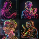 **neon madonna puzzling over a Mercator projection** - <@1128543579556565043> (relaxed)
-# Create, explore, and organize on [midjourney.com](<https://midjourney.com/imagine?from_discord=1>)