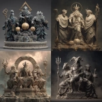 **A statue of three gods in a fantasy setting. The gods are chaos, order and balance** - <@428058359846141973> (fast)
-# Create, explore, and organize on [midjourney.com](<https://midjourney.com/imagine?from_discord=1>)